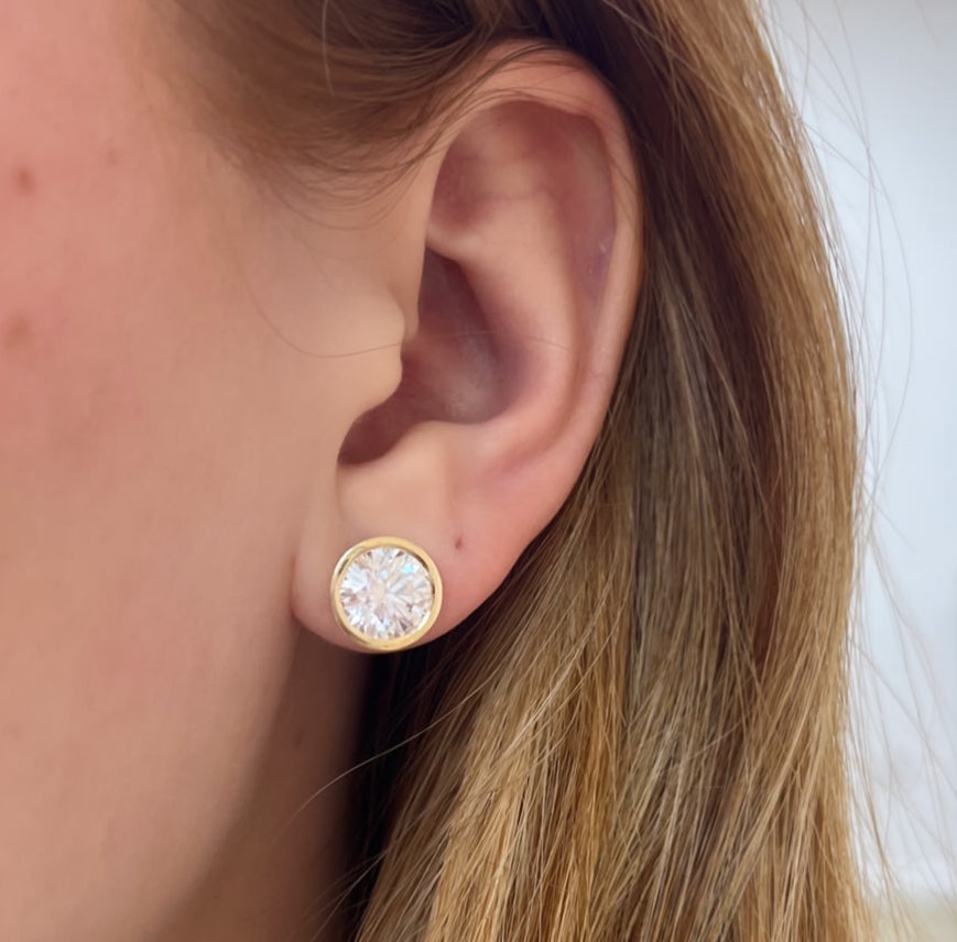 Bezel Diamond Studs