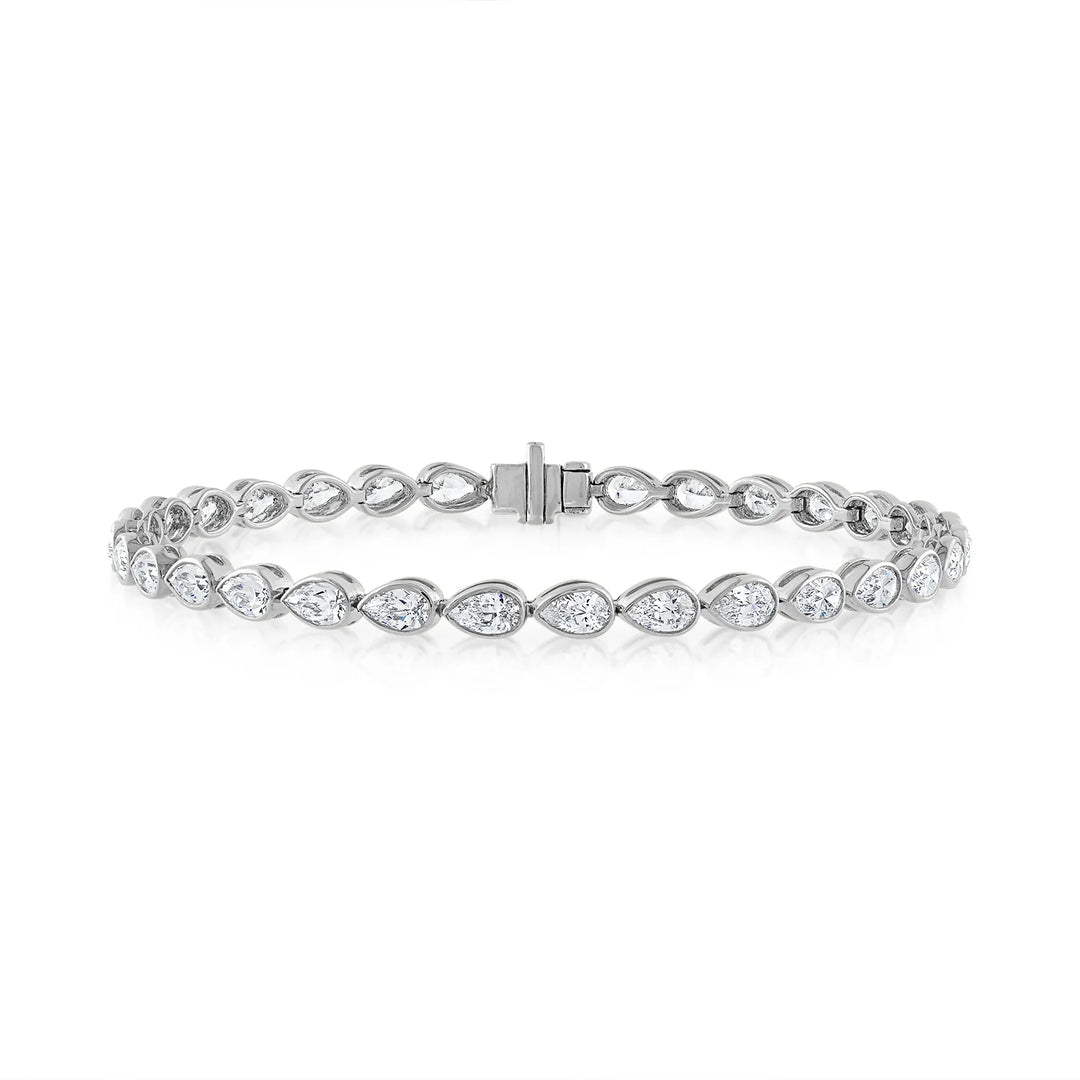 Pear Shape Diamond Bezel Tennis Bracelet
