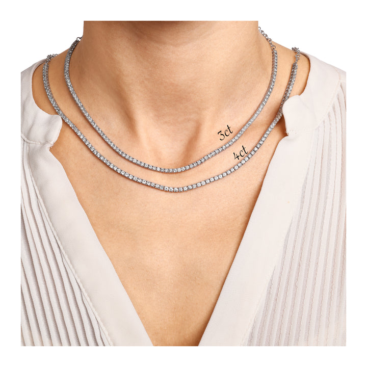 Halfway Classic Diamond Tennis Necklace