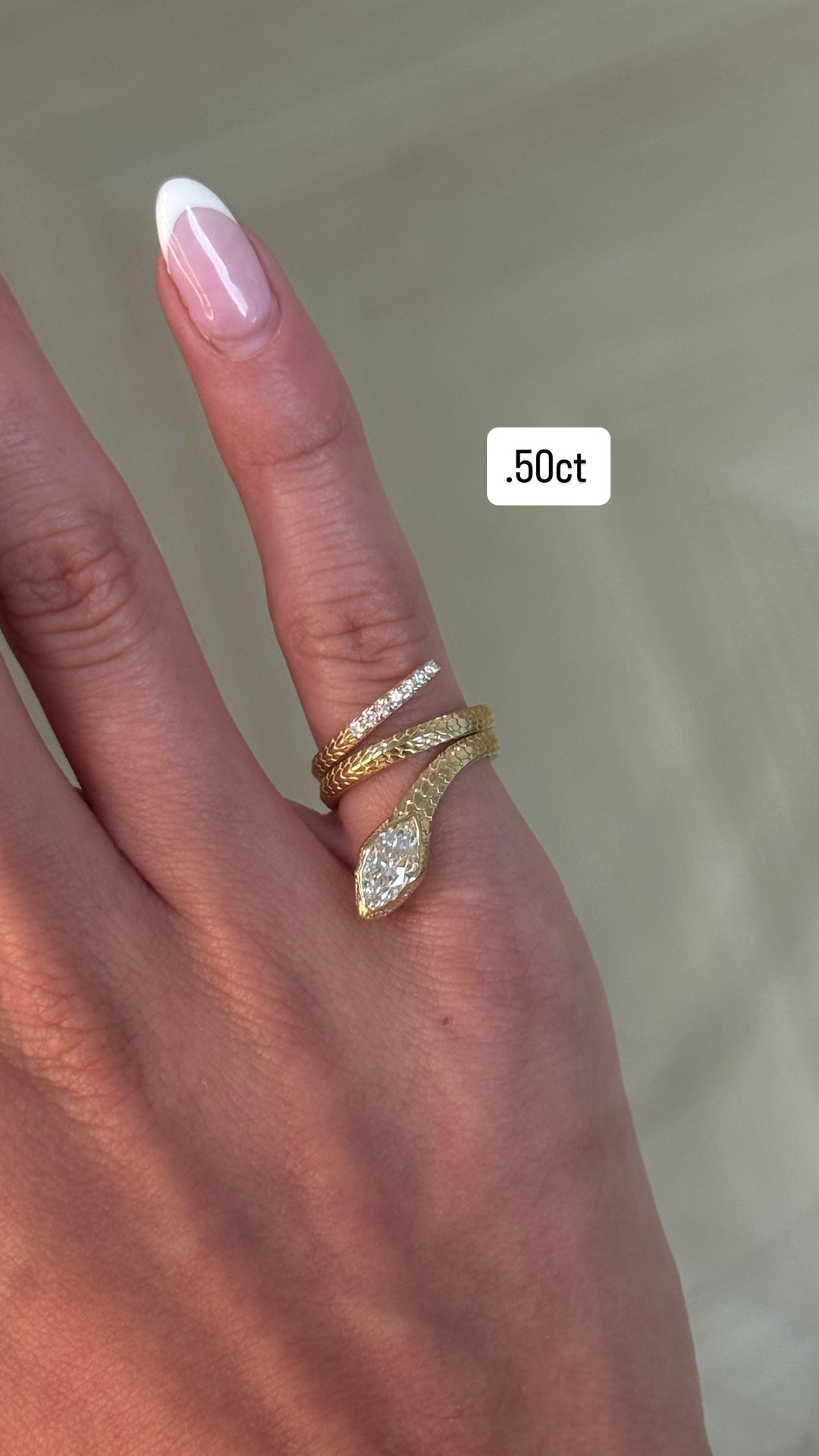 Marquise Spiral Snake Ring