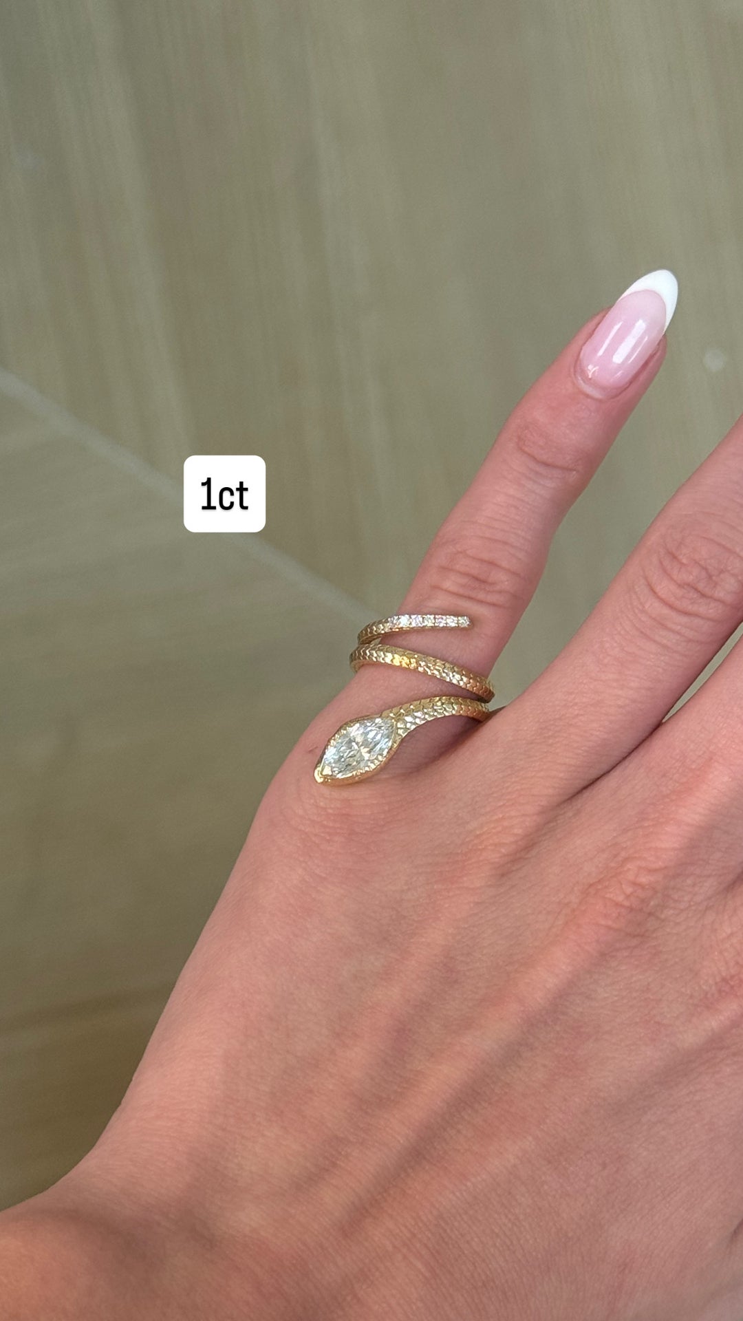 Marquise Spiral Snake Ring