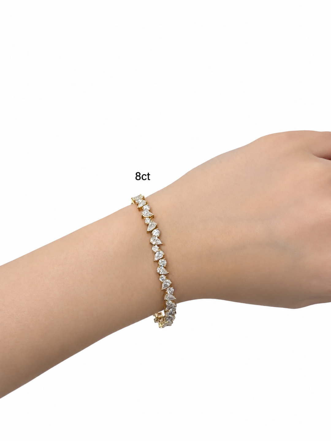 Pear+Round Alternating Labgrown Tennis Bracelet