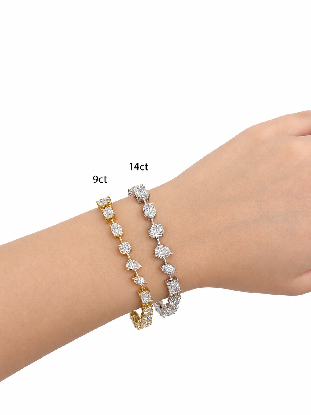 Multishape Labgrown Tennis Bracelet with Bar