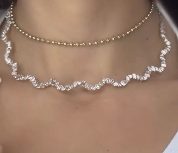 Lab Grown Multishape Wave Choker