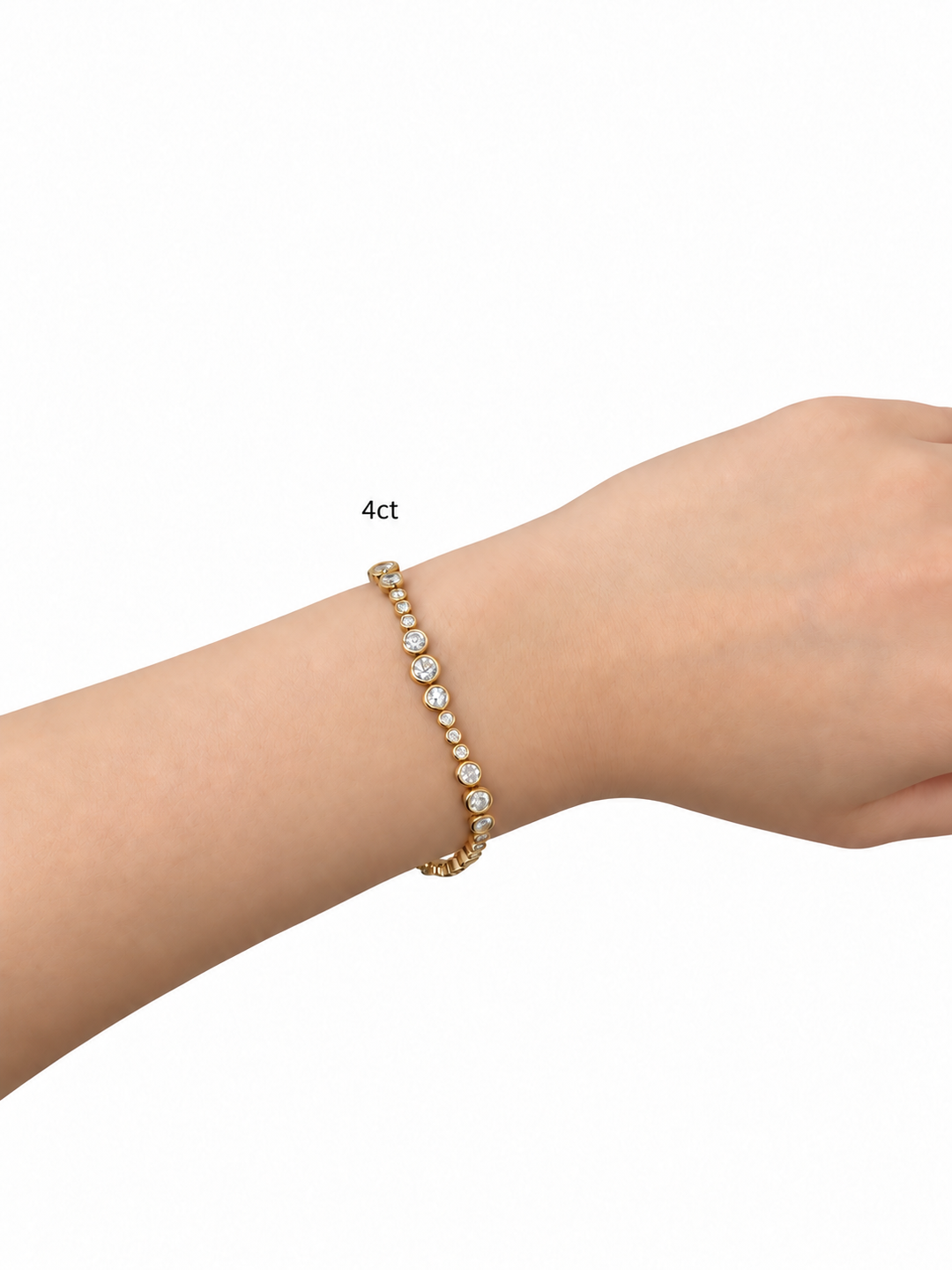 Graduated Round Bezel Labgrown Bracelet