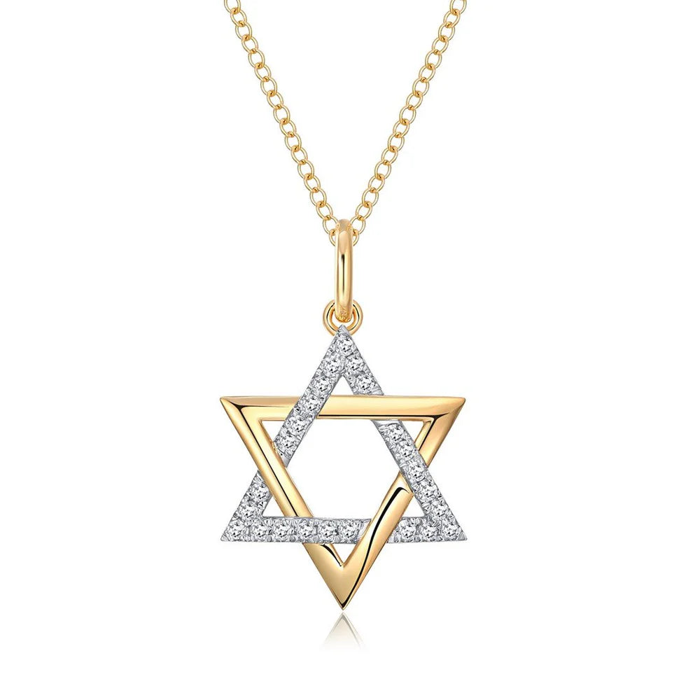 Diamond Star of David Charm