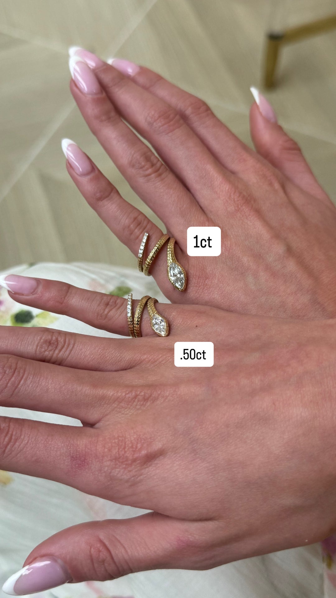 Marquise Spiral Snake Ring