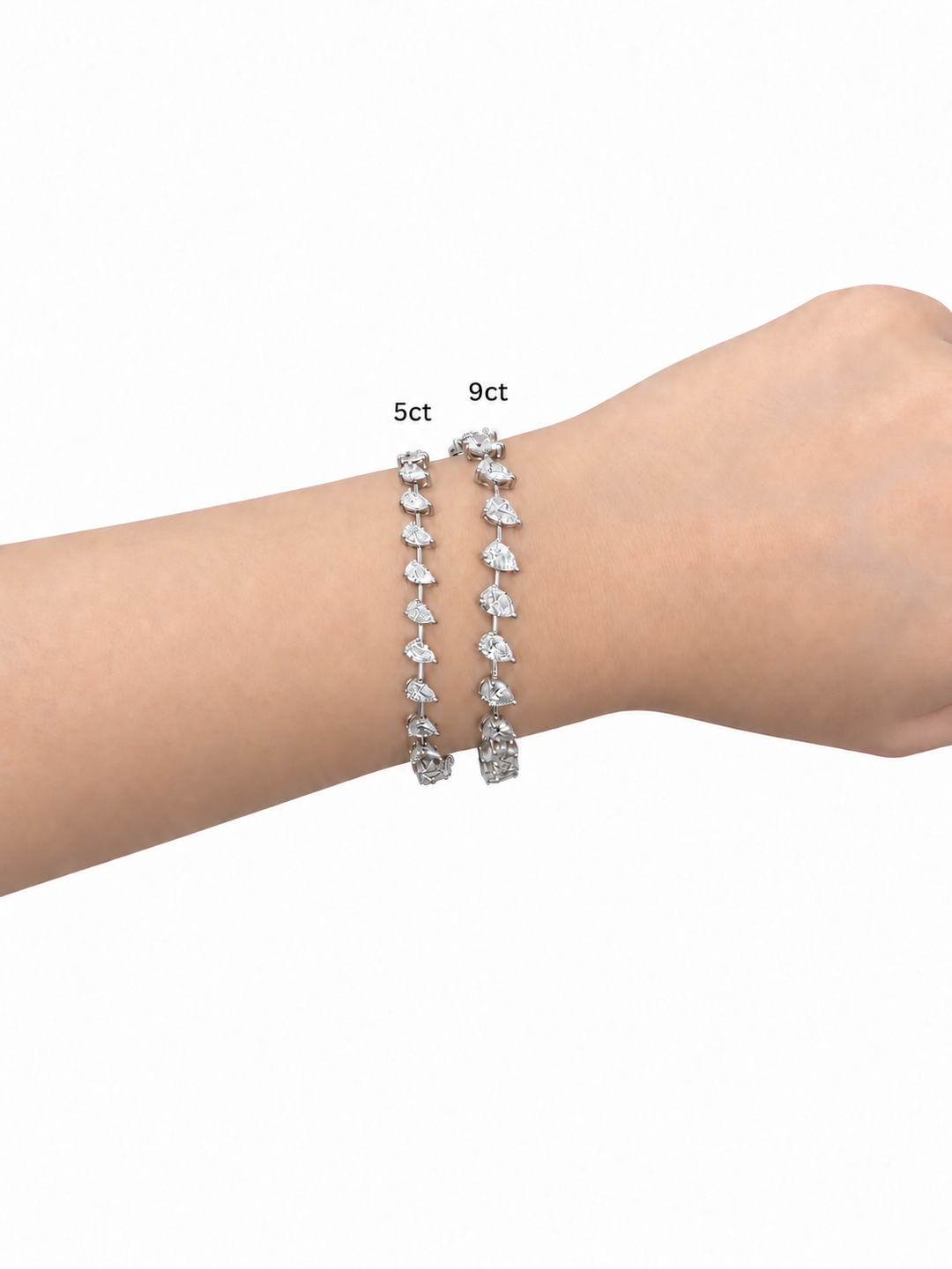 Slanted Pear Labgrown Tennis Bracelet with Bar