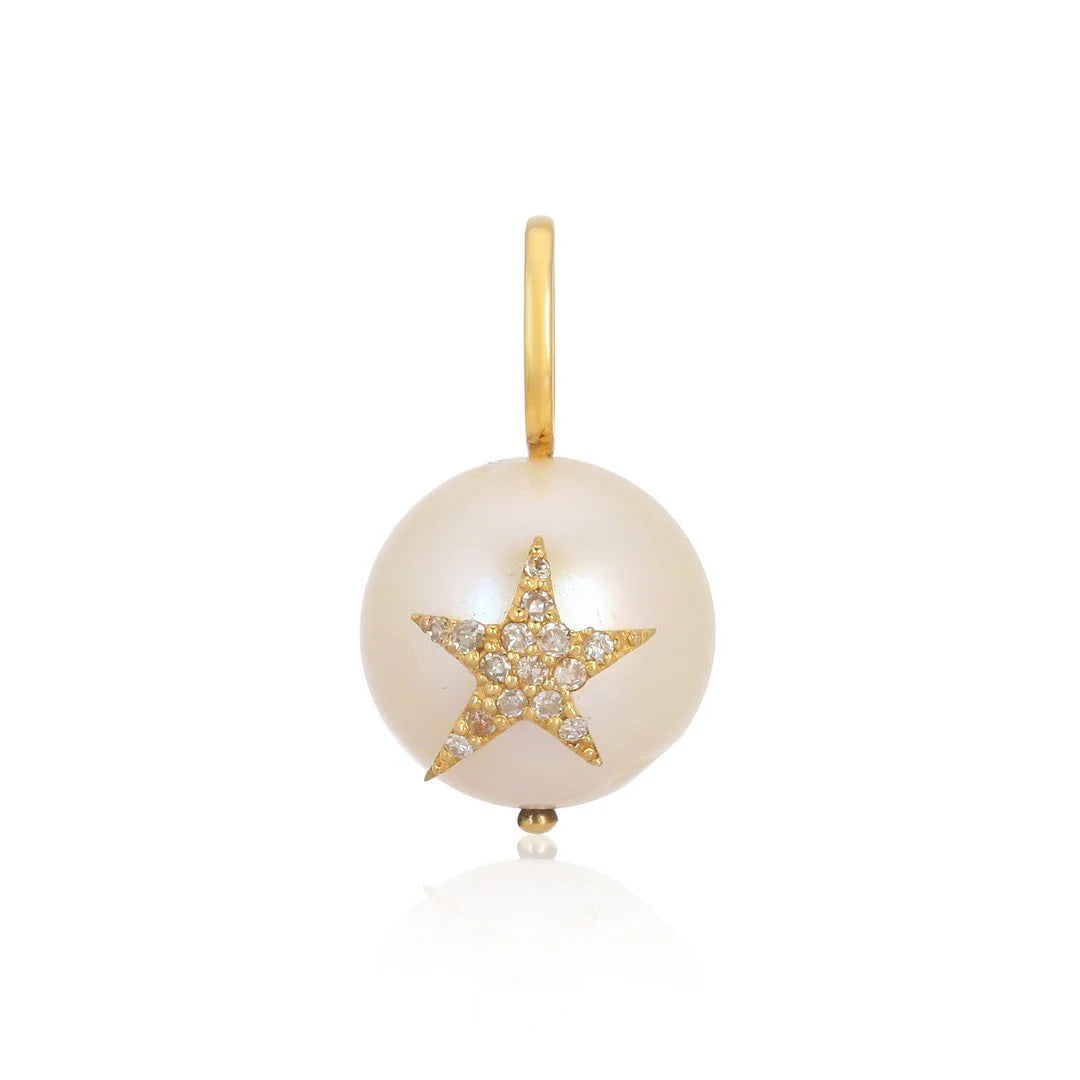 Mother of Pearl Diamond Star Charm