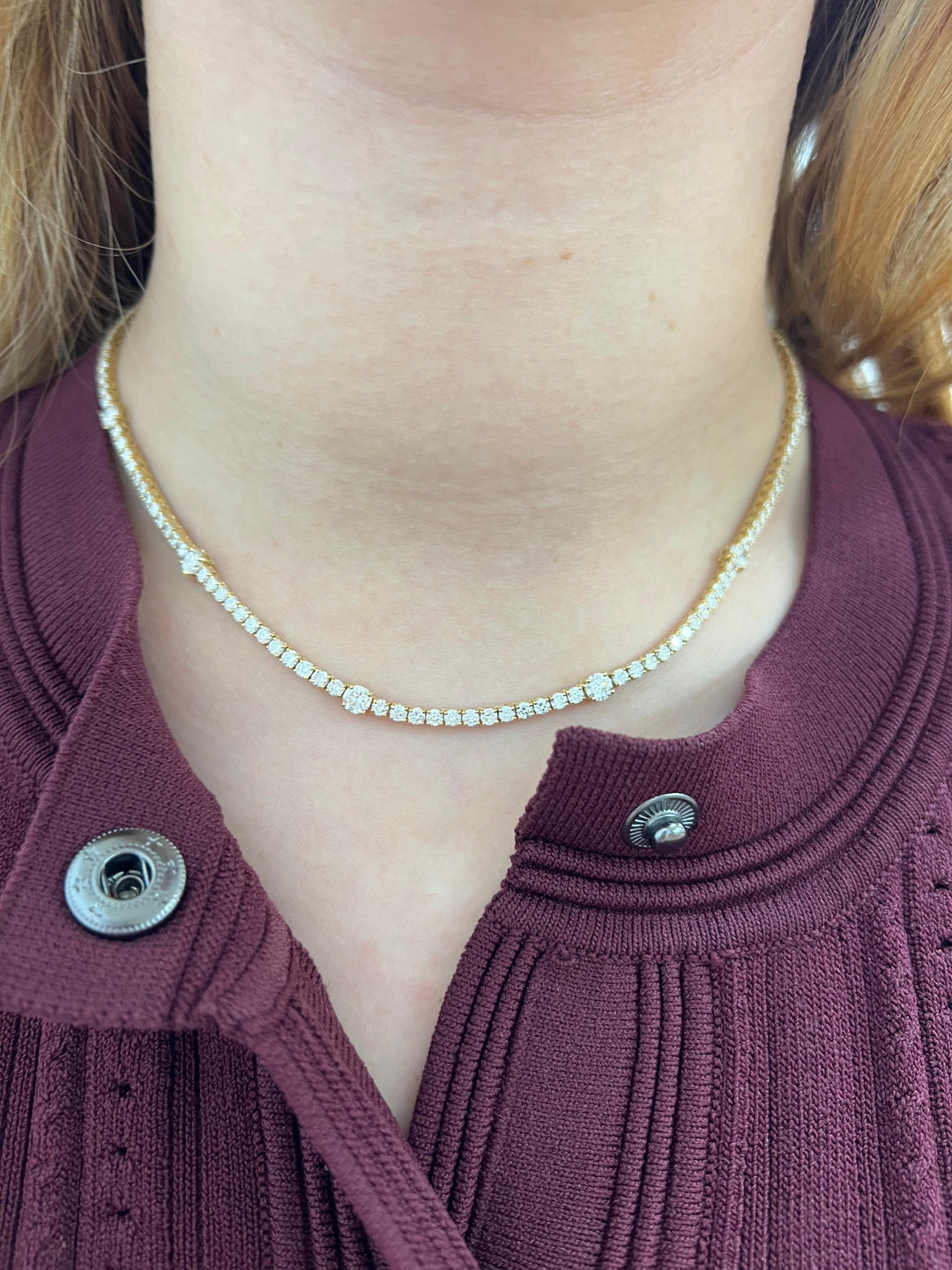 Round Station Tennis Necklace