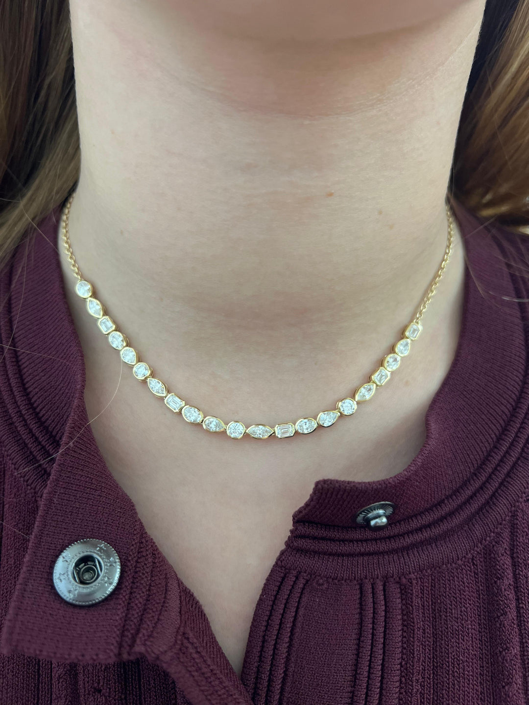 Multishape East West Half Necklace