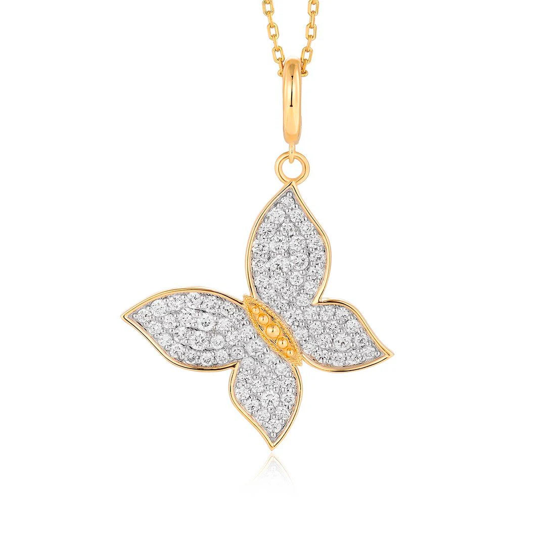 Diamond Butterfly Charm