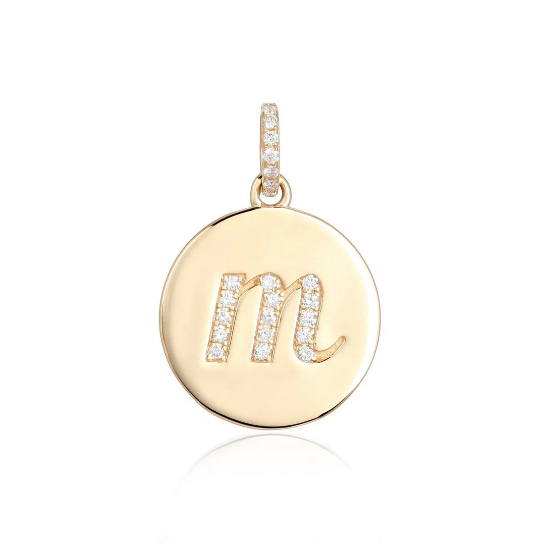 Circle Diamond Initial Charm