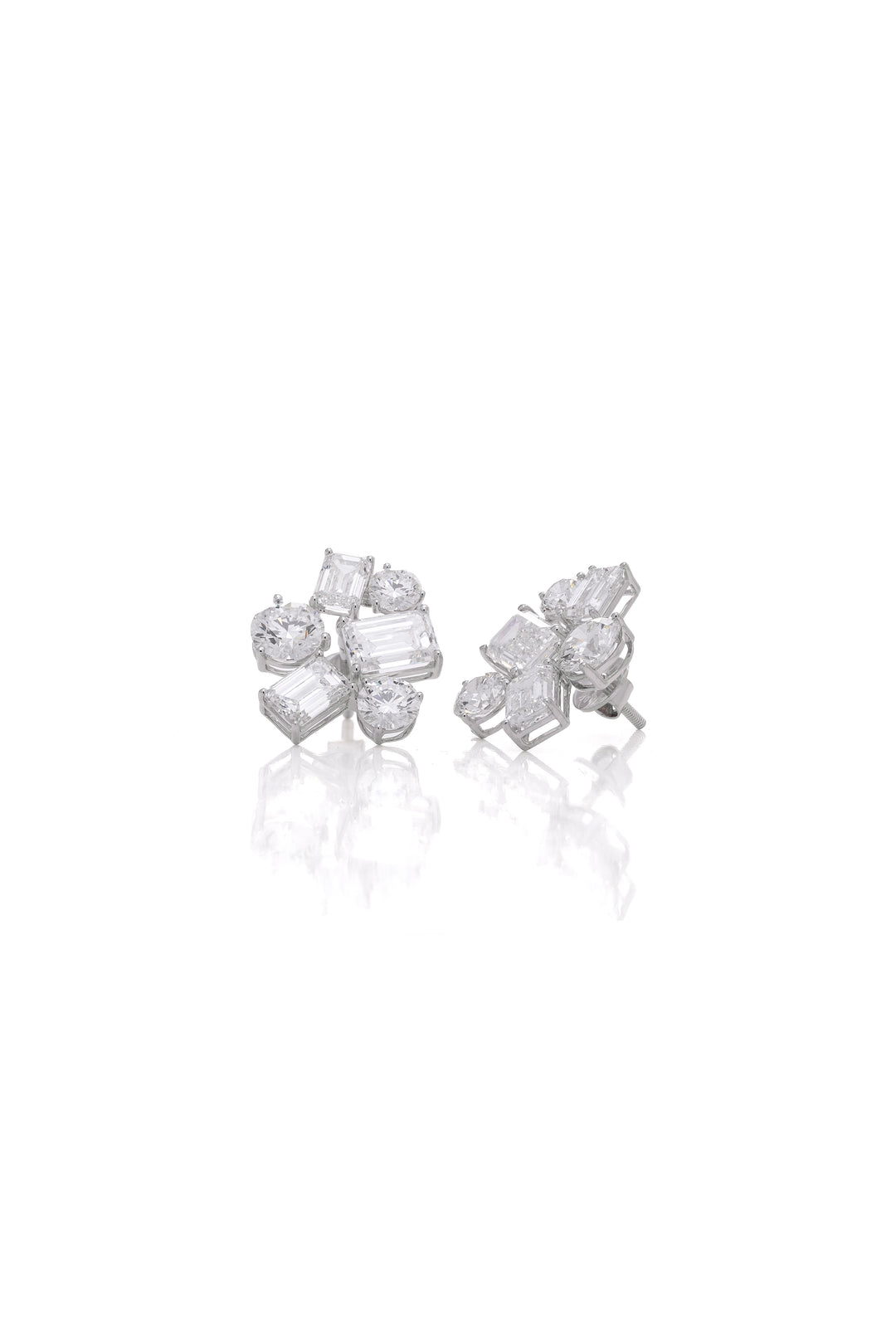 6-Stone Cluster Earrings