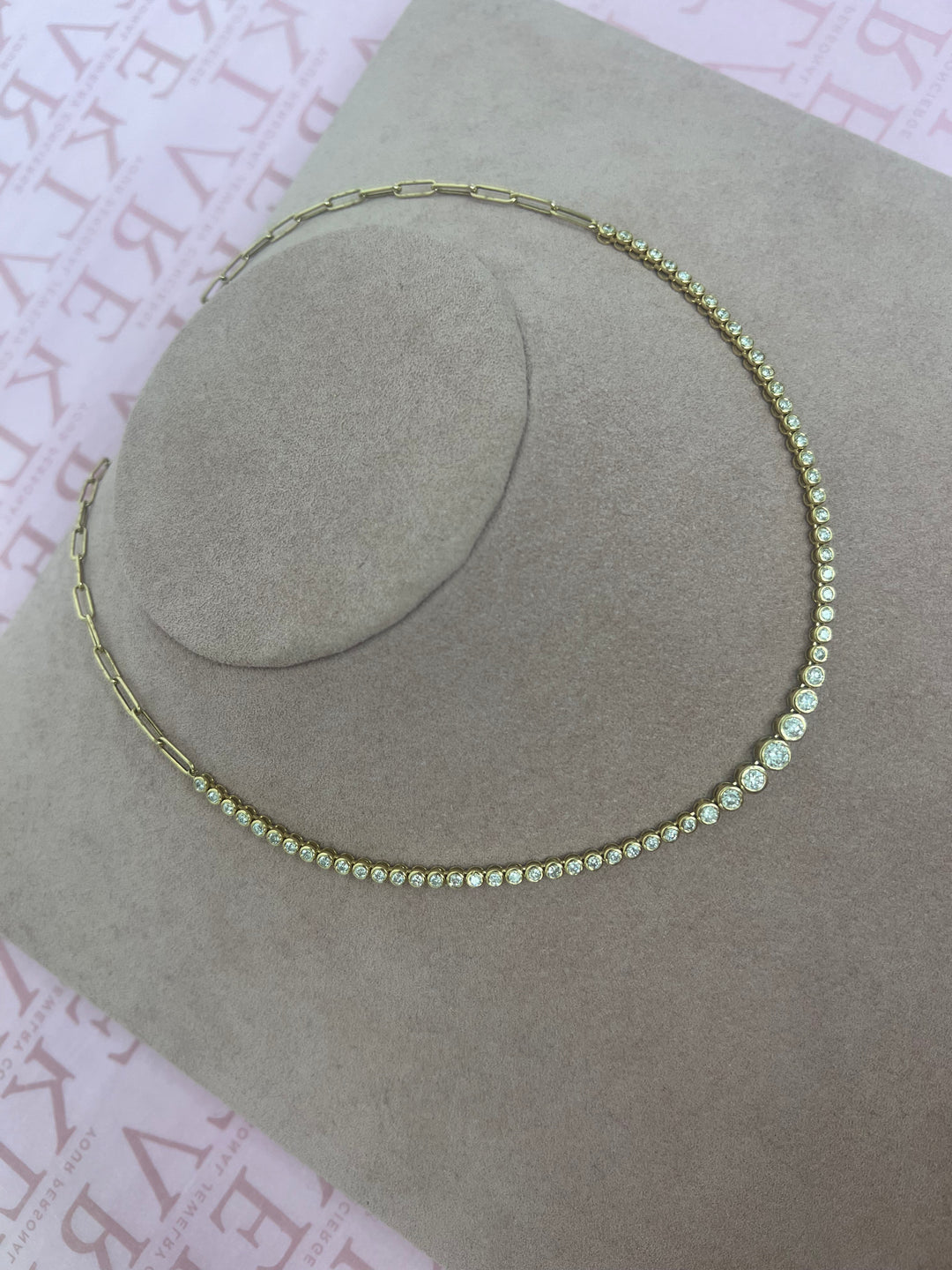 Halfway Graduated Bezel Tennis Necklace