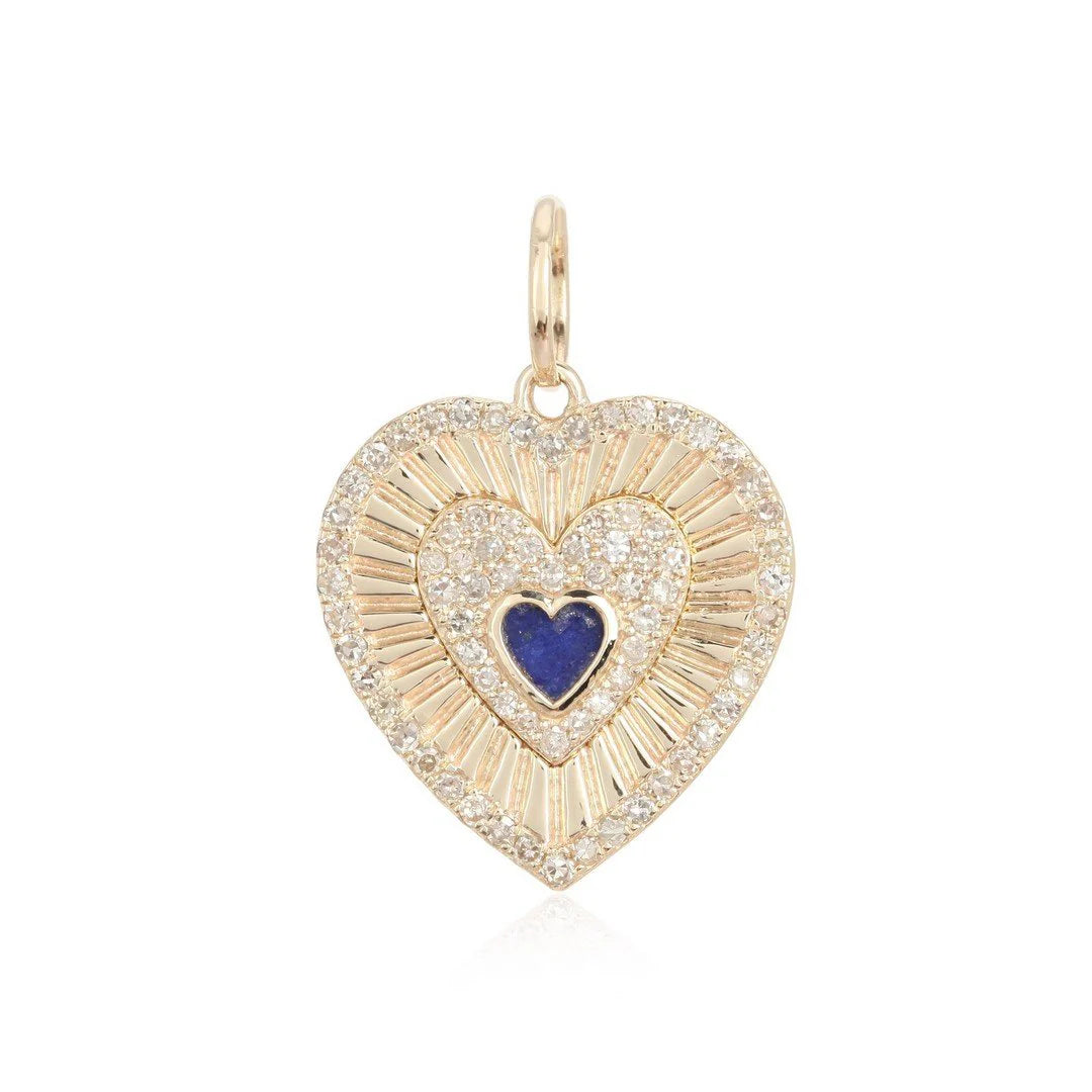 Lapis Heart Charm