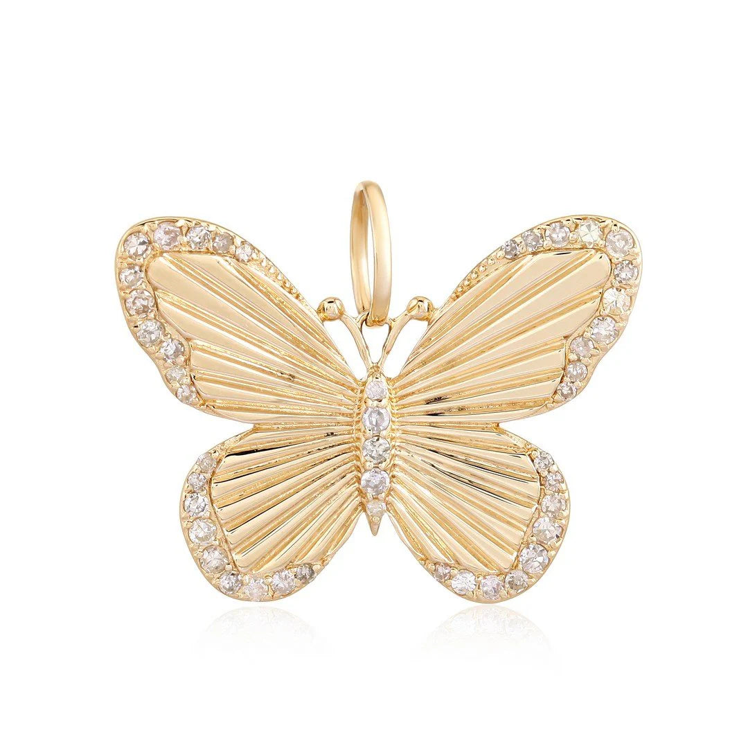 Large Diamond Butterfly Charm