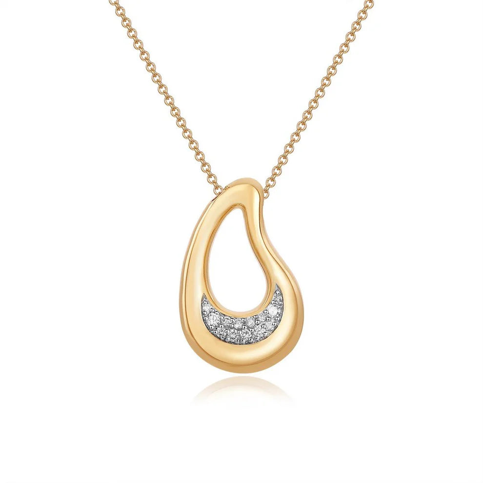 Open Diamond Tear Drop Pendant