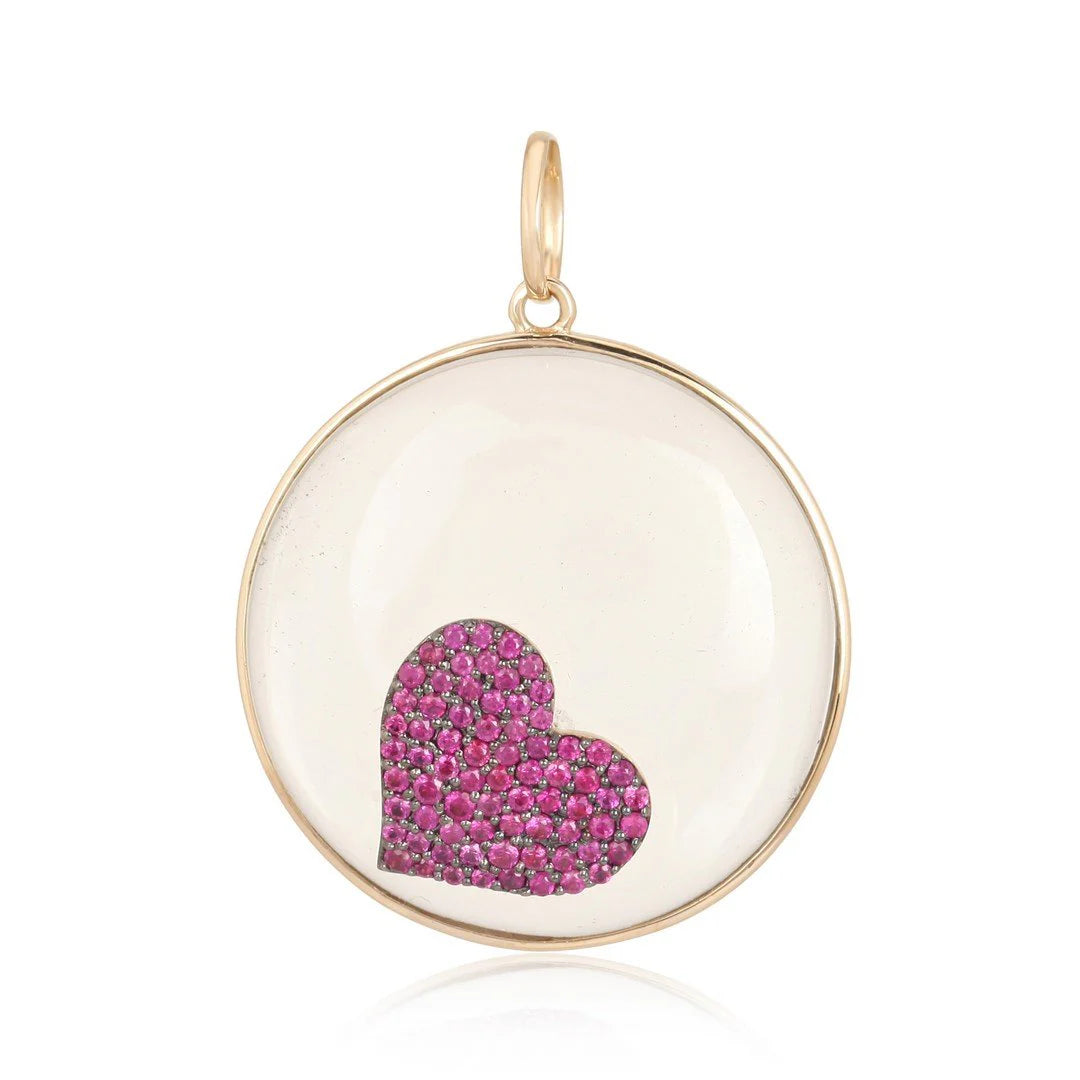 Crystal Ruby Heart Charm