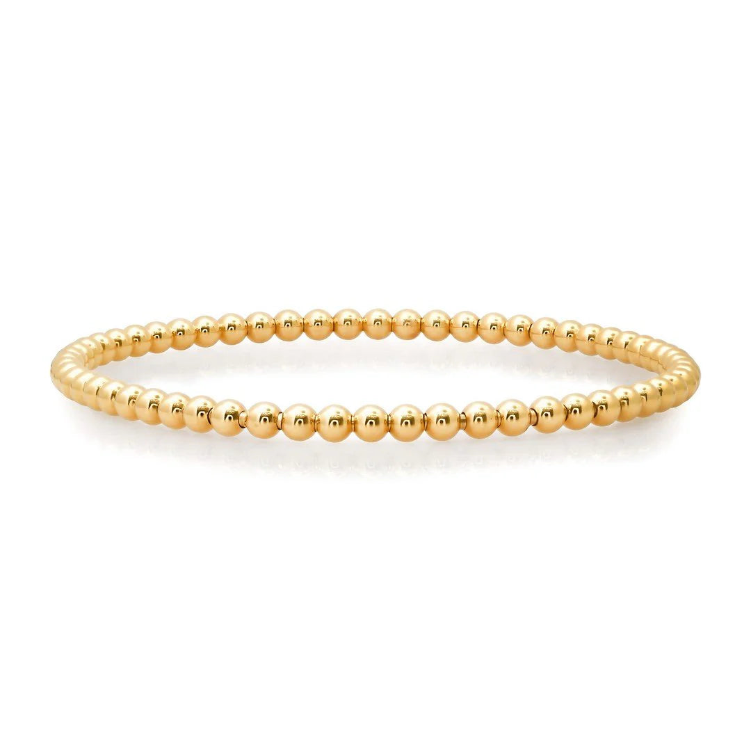 Gold Beaded Stretch Bracelet (Small)