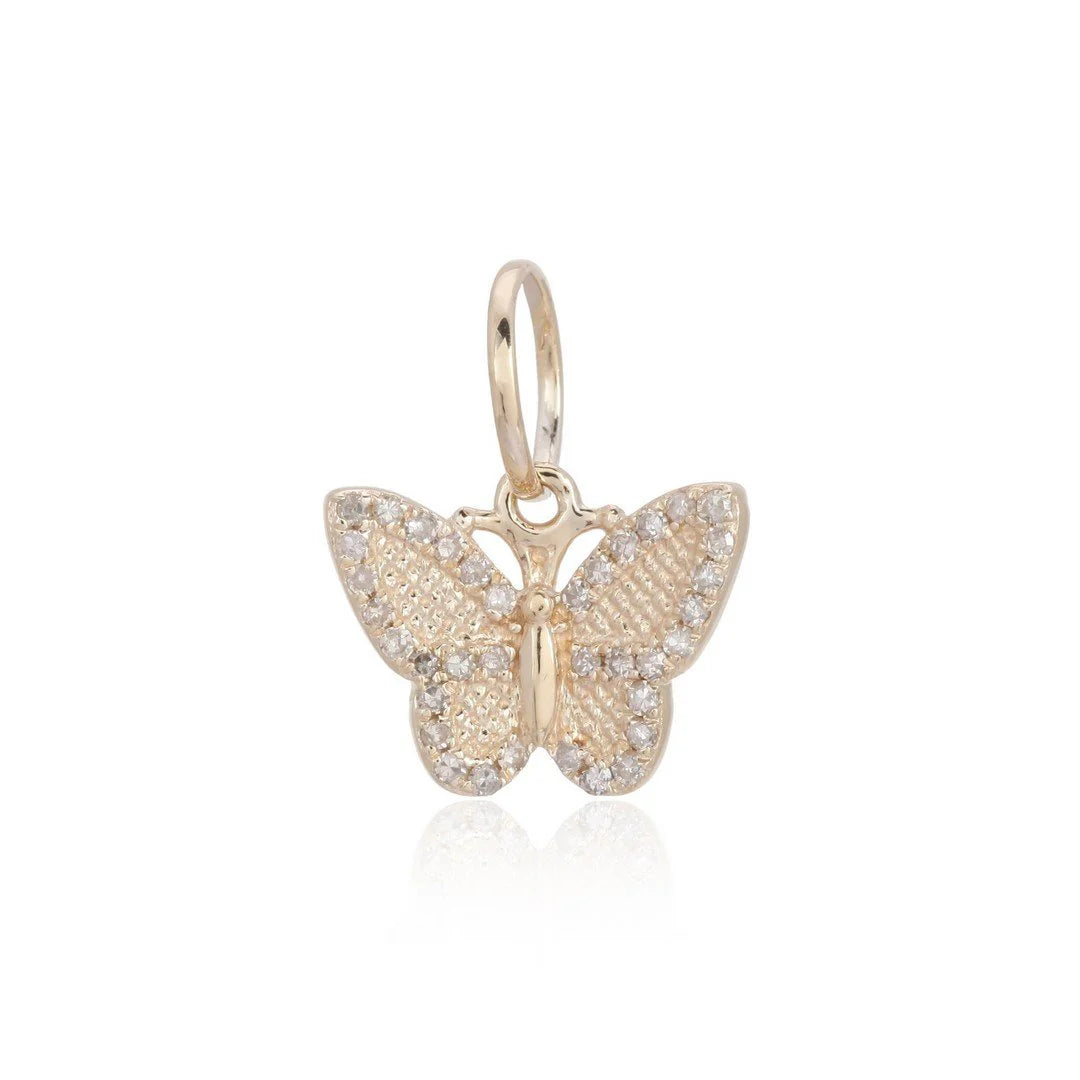 Straight Diamond Butterfly Charm