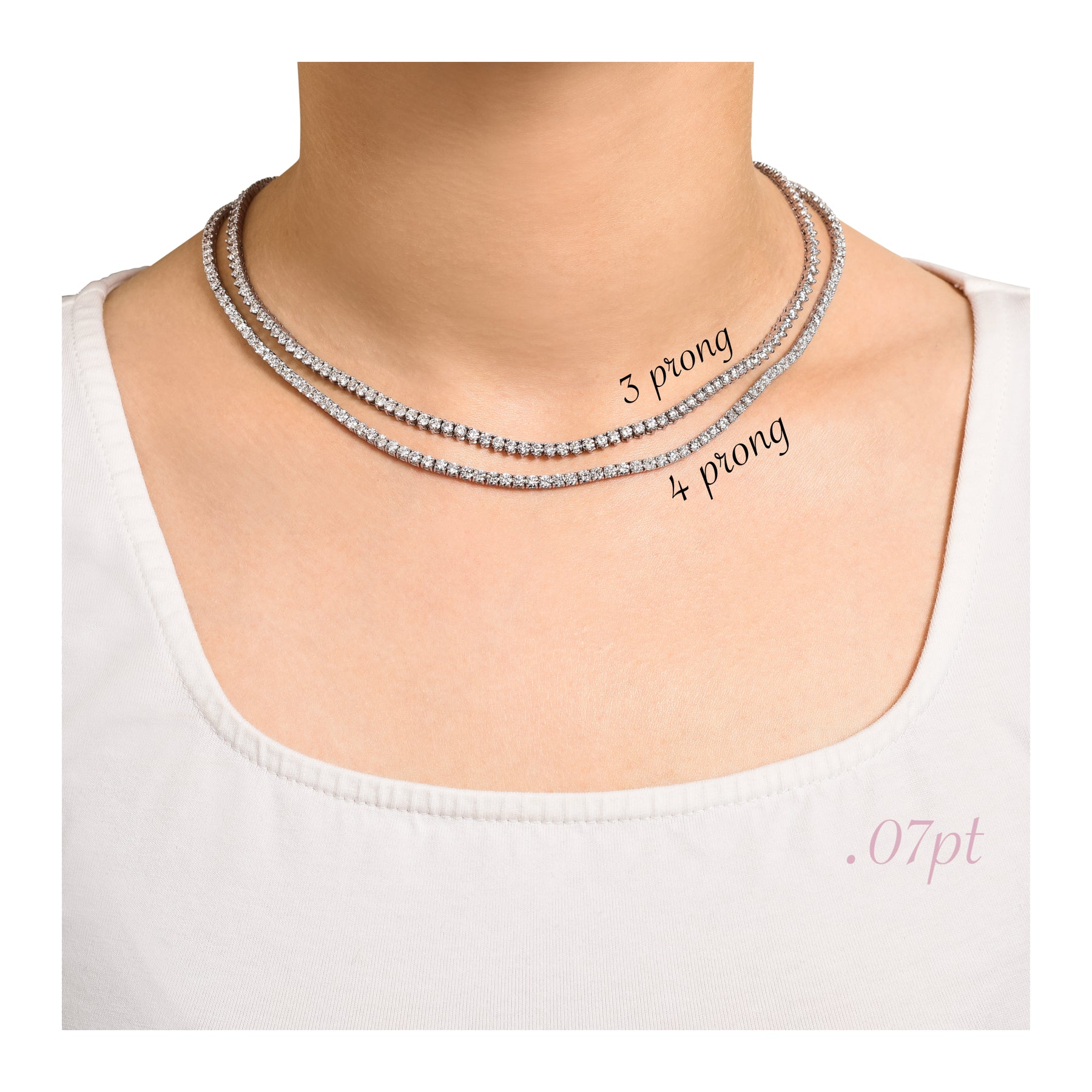 14KT White Gold 18.65 CTW Diamond 3 Prong Tennis Necklace | Modern jewelry  necklace, White gold necklaces, Diamond tennis necklace