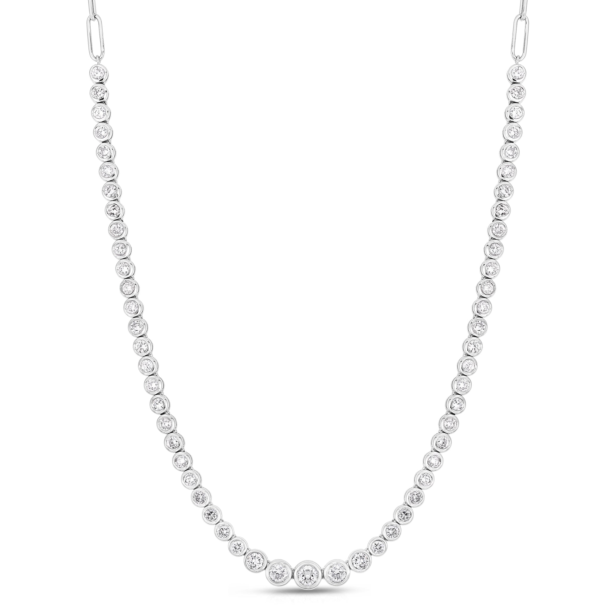 Graduated Halfway Bezel Tennis necklace
