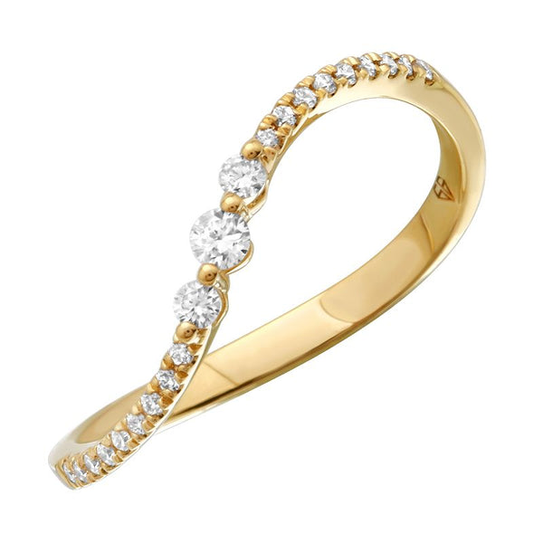 Single Wave Diamond Ring
